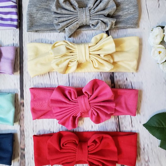 Bundle of 8 - Baby Big Bow Headbands - Picture 7 of 12